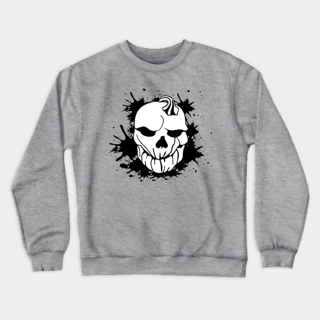 White Pumkin Head Crewneck Sweatshirt by CBV